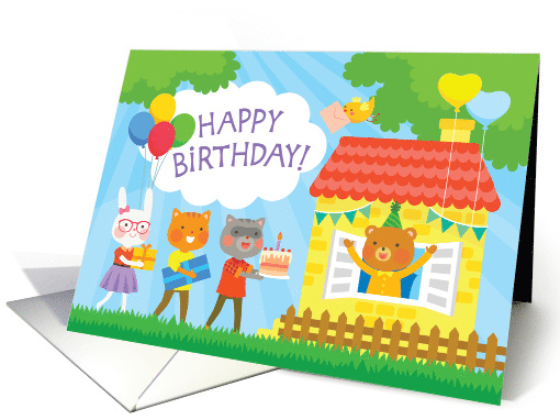Happy Birthday  animal cartoons card (1476086)