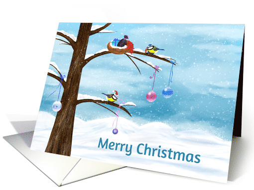 Merry Christmas Chickadees Celebrate Christmas card (1196688)