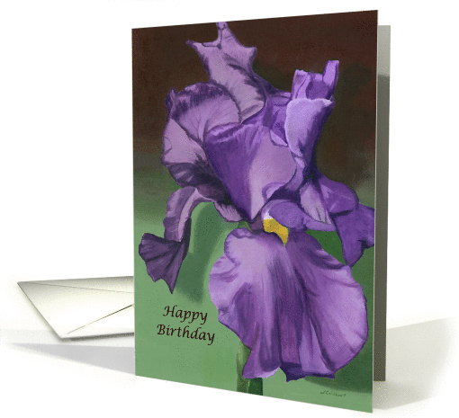 Purple Iris Happy Birthday card (1215946)