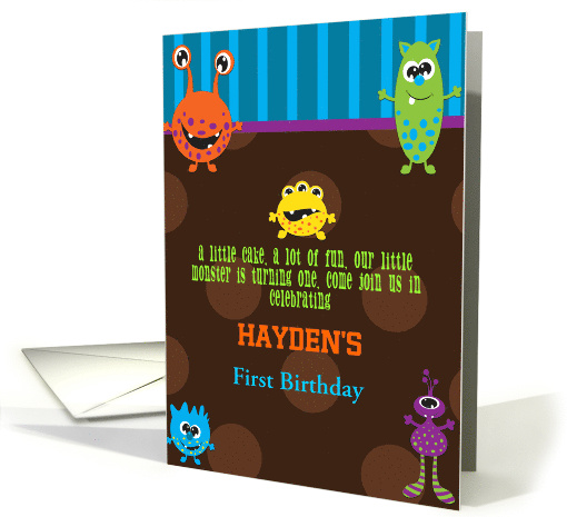 Lil Monsters Birthday Custom Invitations card (1203232)