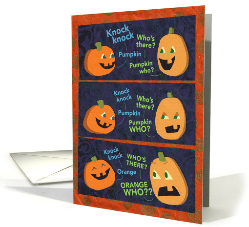 Halloween Pumpkin Knock-Knock joke card (1582942)