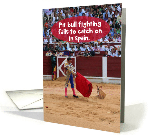 Pit Bull Fighting Fails in Spain Funny Birthday card (1291558)