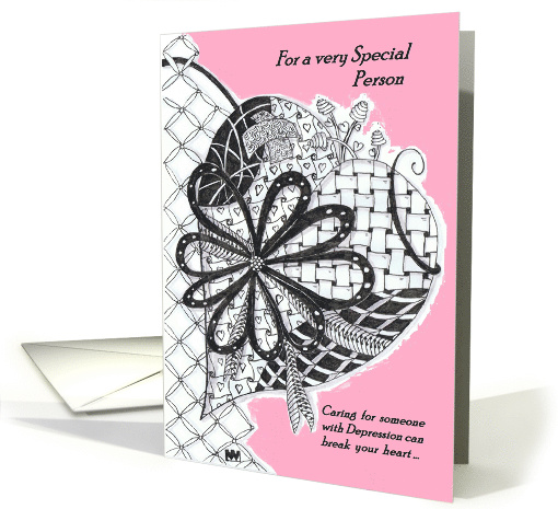 Support for someone who cares for a sufferer from Depression card