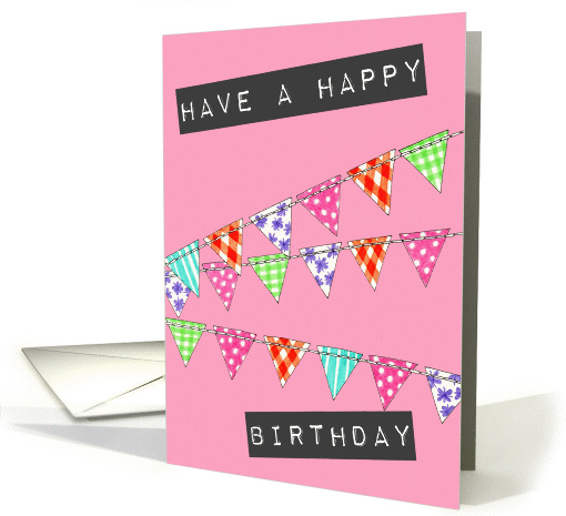 Bunting Birthday card, Pink card (1386438)