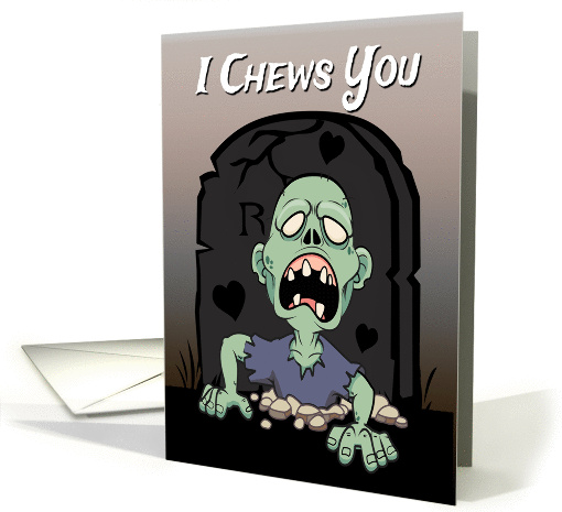 Zombie in a Cemetery for Valentines Day card (1406430)