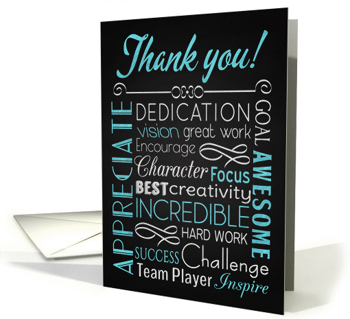 Retro Chalkboard Thank You for Employee card (1426340)