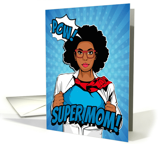 African American Super Mom for Happy Mothers Day card (1669038)