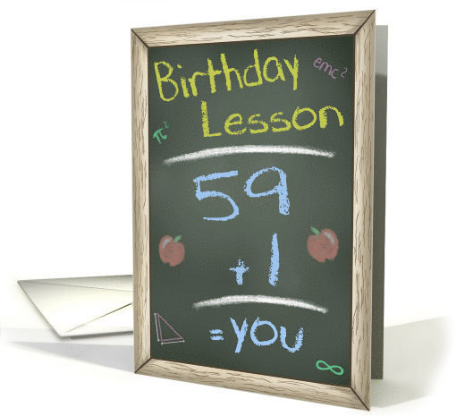 Chalk Board Birthday Wishes, 60th Birthday Lesson card (1503372)