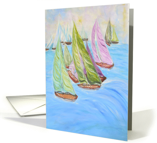 Encouragement, perserverence, windy day, there for you, sailboats card