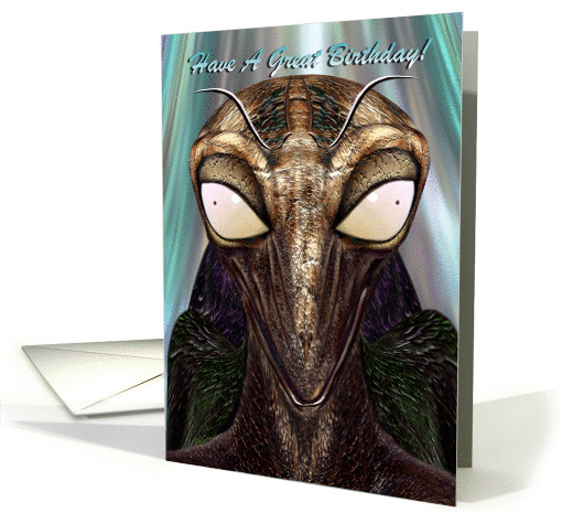 Birthday Card - Outer Space - Alien - Funny card (1341980)