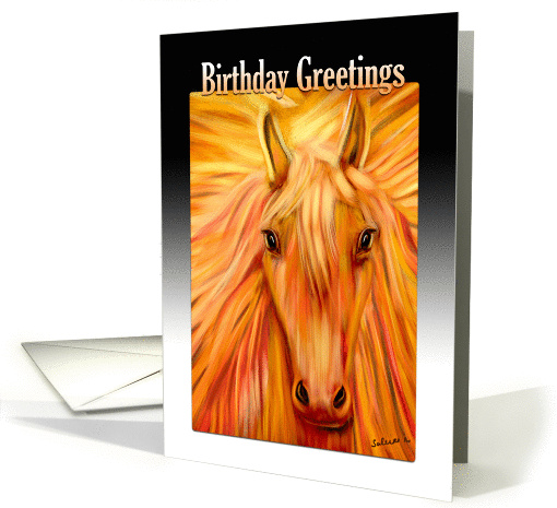 Golden Stallion Birthday Wishes for Horse Lover card (1344066)