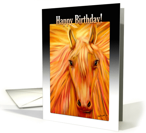 Golden Stallion Birthday Greetings for Horse Lovers card (1344068)