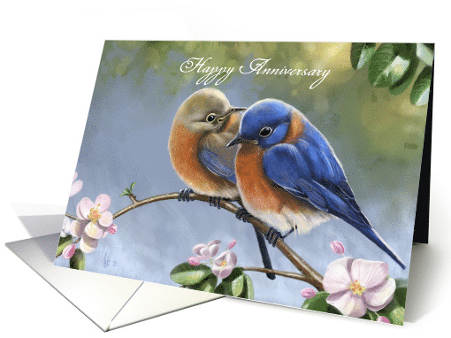 Bluebirds couple card (1341984)