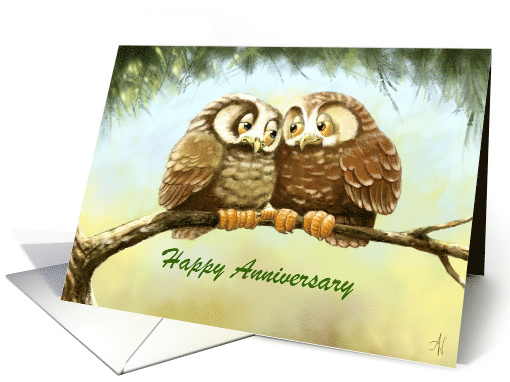 Happy Owl Couple card (1342446)