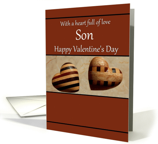 Son Happy Valentine's Day - Decorative Wooden Hearts card (1370950)