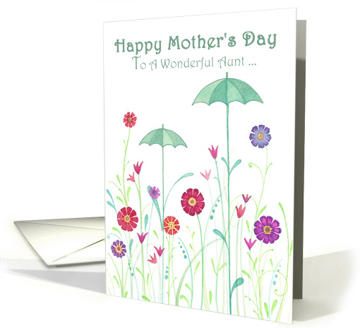 For a Wonderful Aunt on Mothers Day- Umbrellas in the... (1373048)