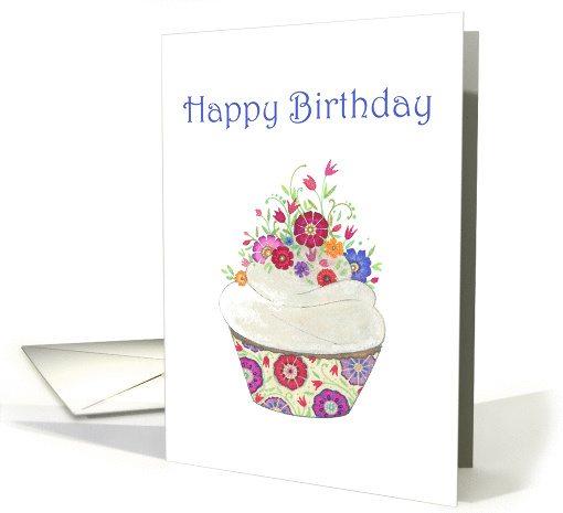 Happy Birthday- Have a Sweet Birthday- Whimsical Cupcake... (1373296)