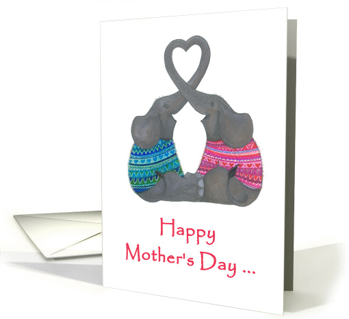 Happy Mother's Day To Two Moms- Two Elephants card (1373460)