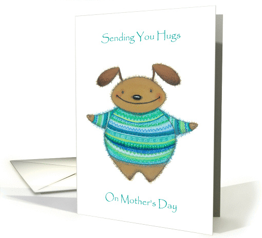 Sending You Hugs on Mother's Day From Son- Cute Fuzzy Animal card