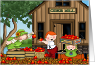 Autumn Apple Kids Greetings from Happyville card