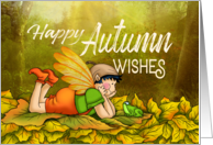 Autumn Wishes Fairy and Frog card