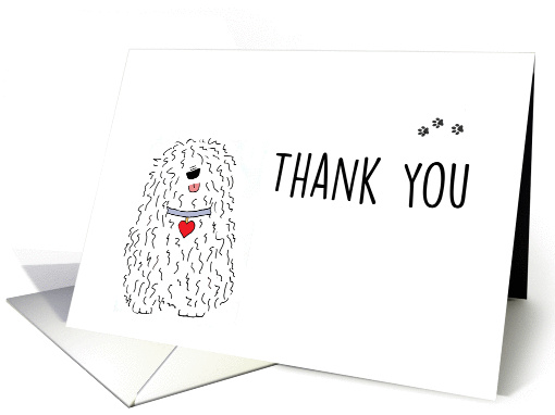 Thank You - PawPrints- Komondor -Dog card (1463060)