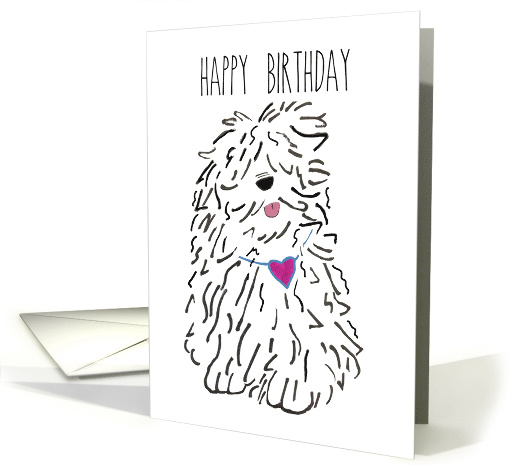 Birthday  Komondor Dog card (1547960)