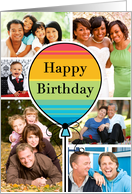 Colorful Happy Birthday Balloon Day Custom Photo Collage From All card