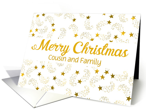 Custom Merry Christmas Shooting Stars For Cousin and Family card