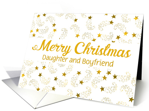 Custom Merry Christmas Shooting Stars For Daughter and Boyfriend card