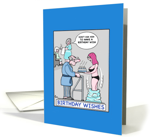 Birthday Wish Granted for Old Man as Lady's Clothes Fall Off card