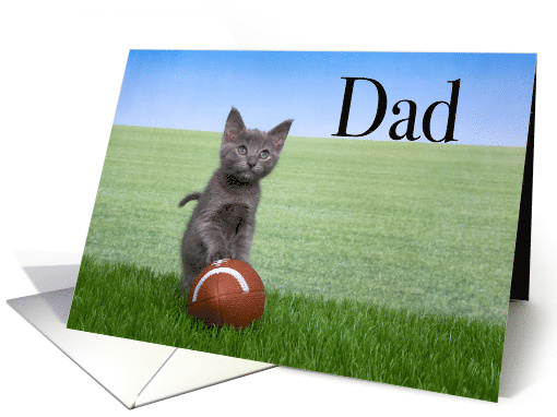 Football kitten happy Father's Day Dad card (1481780)