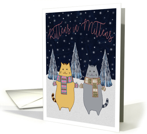 Birthday in Winter - Kittens in Mittens card (1461188)