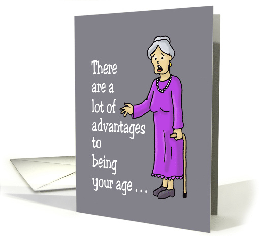 Getting Older Birthday Card With Cartoon Of An Elderly Woman card
