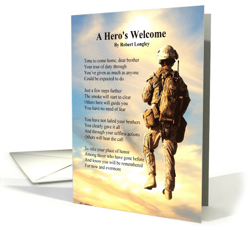 Sentimental Sympathy for the Loss of a Soldier Poem card (1481442)