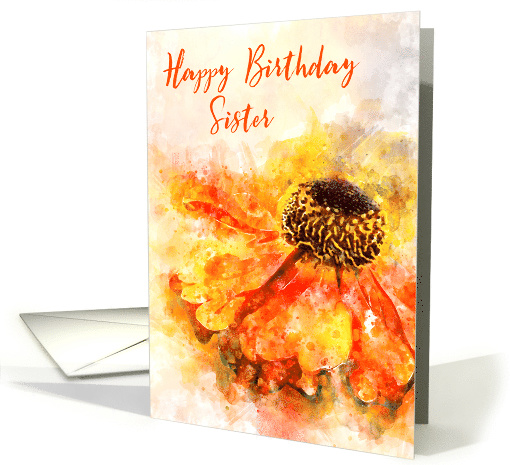 Happy Birthday Sister Helenium Splash card (1499460)