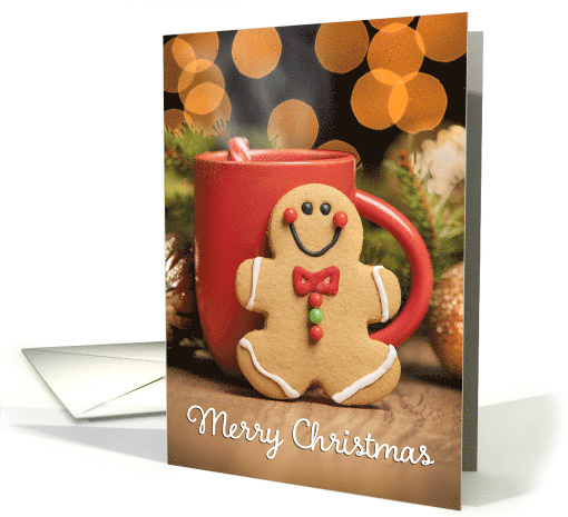 Merry Christmas for Anyone Gingerbread Man and Hot Cocoa card