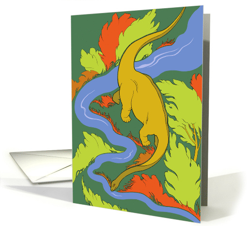Birthday Animal Dinosaur and Bright Landscape card (1529888)