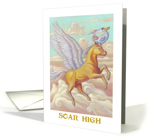 Birthday Pegasus and Dodo Bird Bird Atop Flying Horse card (1691040)