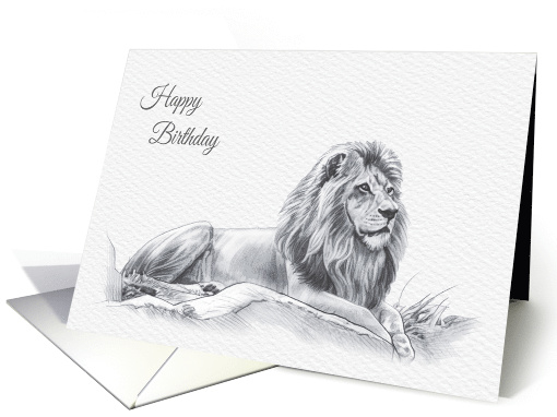 Birthday, Beautiful Lion Big Cat card (1528224)