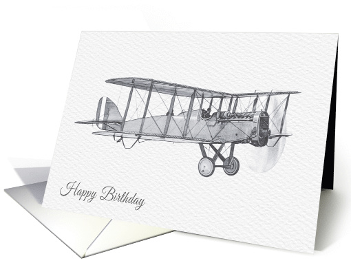 Birthday, WW1 Biplane Bomber AIrcraft card (1528380)