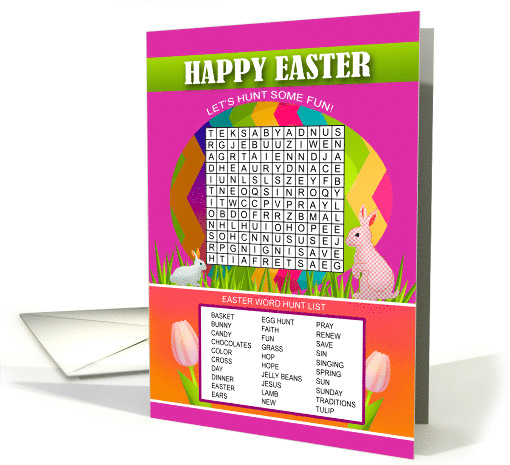 Happy Easter Egg Hunt Word Search Puzzle Activity card (1561694)