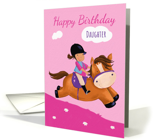 Happy Birthday Daughter Horse Riding Girl card (1558286)