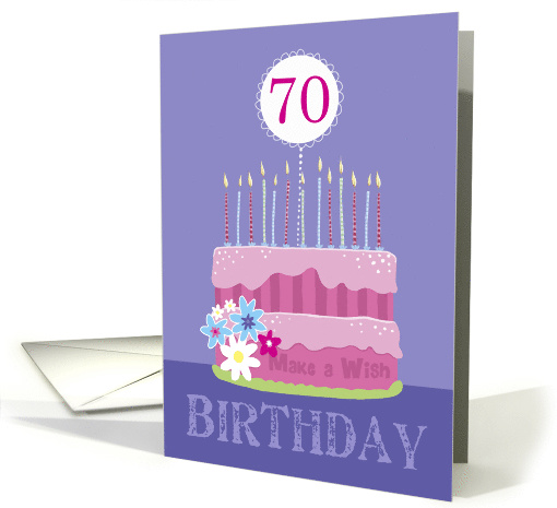 70th Birthday Cake with Candles card (1558794)