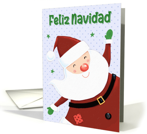 Feliz Navidad Spanish Christmas Cute Smiling Santa Claus Feliz Navidad Spanish Christmas Cute Smiling Santa Claus