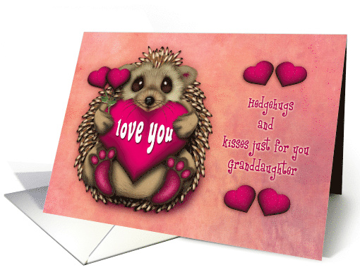 Valentine for a Granddaughter Hedgehog Holding a Heart... (1668048)