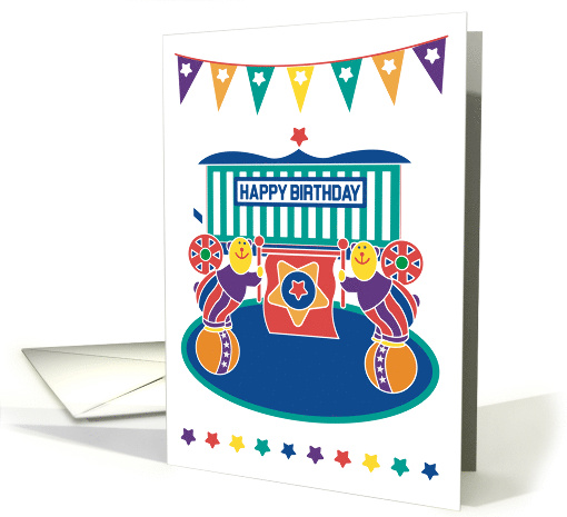Happy Birthday Young Child Kids Any Age Birthday Circus card (1628668)