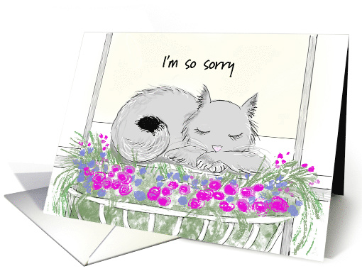 Sympathy Card for Loss of Pet With Cat Sleeping Peacefully card