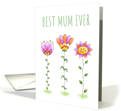 Best Mum Ever Mother's Day Card with Cute Doodle... (1839002)