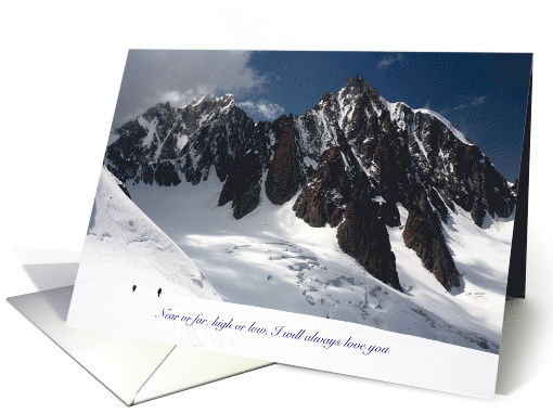 Happy Birthday Son with 2 Climbers in Snowy Rocky Mountains card